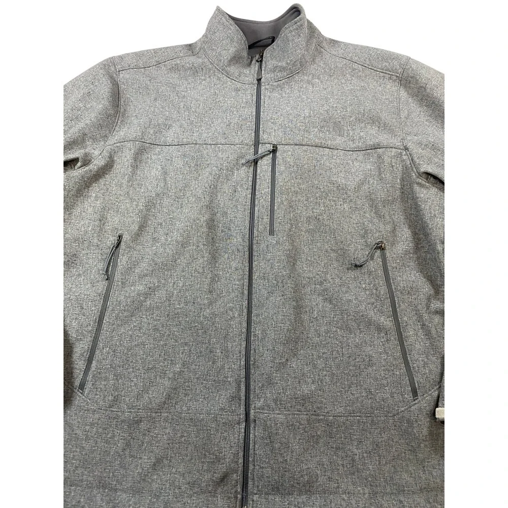 The North Face Mens XXL WindWall Softshell Jacket Heather Grey Full Zip Outdoor‎
